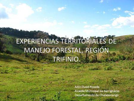 EXPERIENCIAS TERRITORIALES DE MANEJO FORESTAL, REGIÓN TRIFINIO.