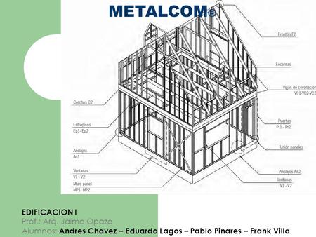 METALCOM® EDIFICACION I Prof.: Arq. Jaime Opazo