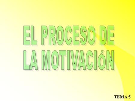 EL PROCESO DE LA MOTIVACIÓN.