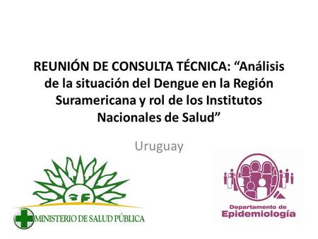 REUNIÓN DE CONSULTA TÉCNICA: “Análisis de la situación del Dengue en la Región Suramericana y rol de los Institutos Nacionales de Salud” Uruguay.