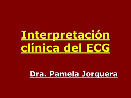 Interpretación clínica del ECG