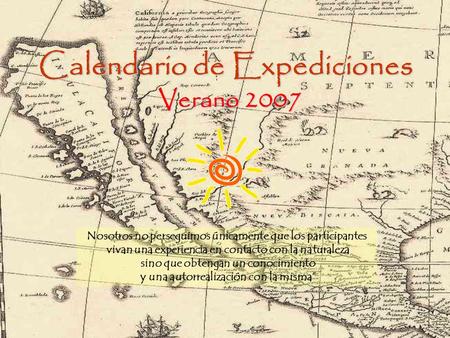 Calendario de Expediciones