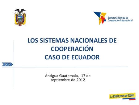 LOS SISTEMAS NACIONALES DE COOPERACIÓN CASO DE ECUADOR