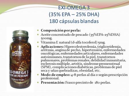 EXI-OMEGA 3 (35% EPA – 25% DHA) 180 cápsulas blandas