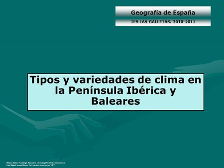 Tipos y variedades de clima en la Península Ibérica y Baleares