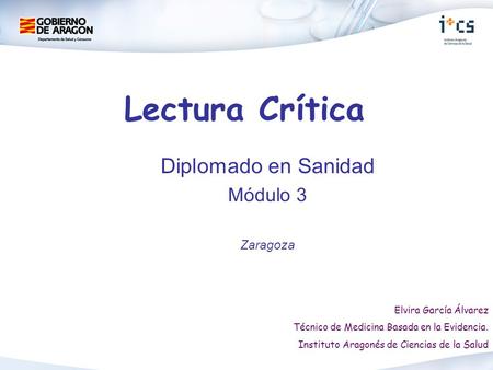 Lectura Crítica Diplomado en Sanidad Módulo 3 Zaragoza
