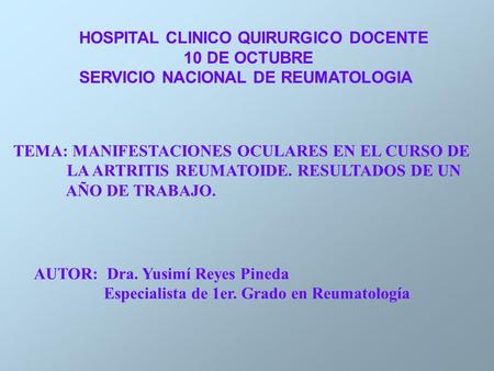HOSPITAL CLINICO QUIRURGICO DOCENTE