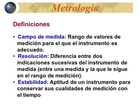 Metrología Definiciones