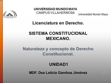 Licenciatura en Derecho. SISTEMA CONSTITUCIONAL MEXICANO.