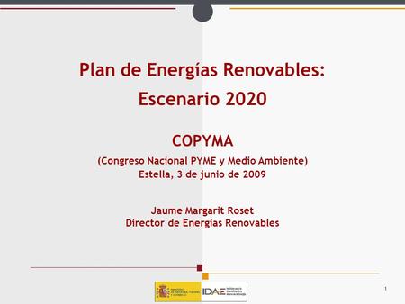 Plan de Energías Renovables: Escenario 2020