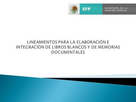 LINEAMIENTOS PARA LA ELABORACIÓN E INTEGRACIÓN DE LIBROS BLANCOS Y DE MEMORIAS DOCUMENTALES 1.