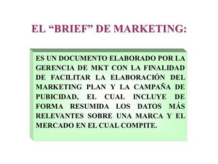 EL “BRIEF” DE MARKETING:
