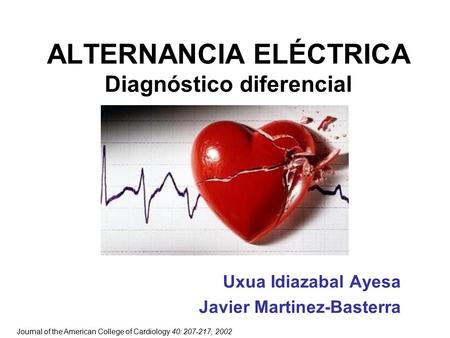 ALTERNANCIA ELÉCTRICA Diagnóstico diferencial