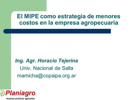 El MIPE como estrategia de menores costos en la empresa agropecuaria