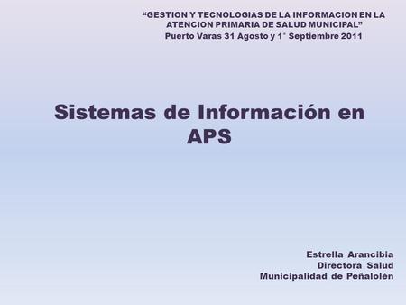 Sistemas de Información en APS