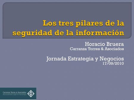 Horacio Bruera Carranza Torres & Asociados Jornada Estrategia y Negocios 17/09/2010.