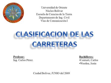 CLASIFICACION DE LAS CARRETERAS