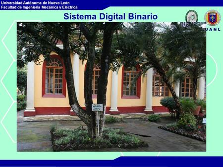 Universidad Autónoma de Nuevo León Facultad de Ingeniería Mecánica y Eléctrica Sistemas Digitales Electrónica Digital I 17:51 Sistema Digital Binario.