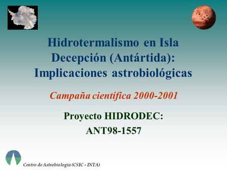 Proyecto HIDRODEC: ANT