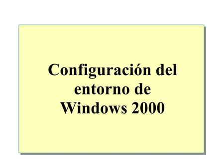 Configuración del entorno de Windows 2000.  Descripción general Instalación de nuevo hardware Configuración de hardware Práctica: Creación y uso de los.