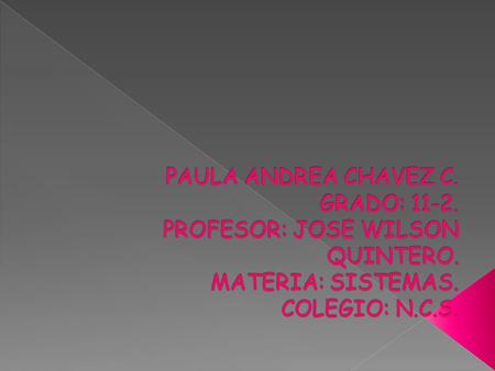 PAULA ANDREA CHAVEZ C. GRADO: PROFESOR: JOSE WILSON QUINTERO