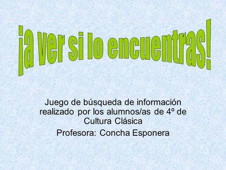Profesora: Concha Esponera