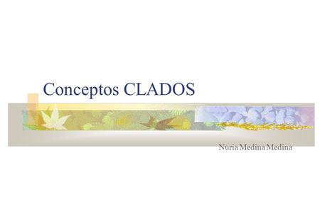 Conceptos CLADOS Nuria Medina Medina.