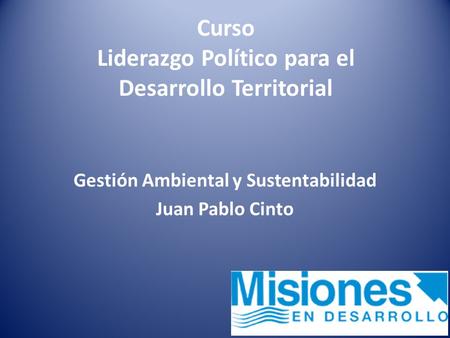Curso Liderazgo Político para el Desarrollo Territorial