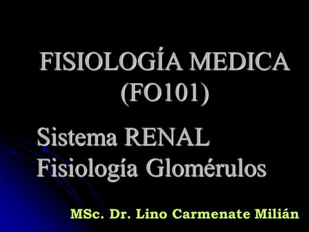 Fisiología Glomérulos