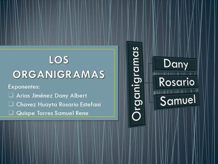 Dany Rosario Samuel Organigramas LOS ORGANIGRAMAS Exponentes: