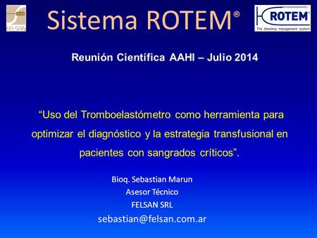 Reunión Científica AAHI – Julio 2014