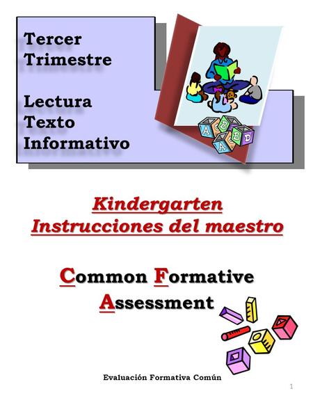 Instrucciones del maestro Common Formative Assessment