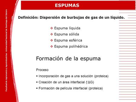 Formación de la espuma ESPUMAS