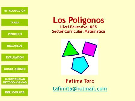 Los Polígonos Nivel Educativo: NB5 Sector Curricular: Matemática