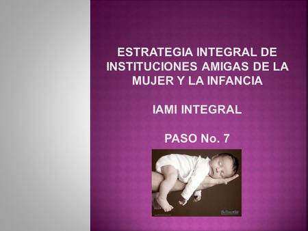 ESTRATEGIA INTEGRAL DE INSTITUCIONES AMIGAS DE LA MUJER Y LA INFANCIA