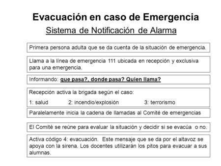 Evacuación en caso de Emergencia