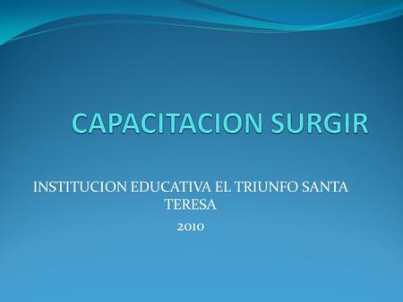 INSTITUCION EDUCATIVA EL TRIUNFO SANTA TERESA 2010.