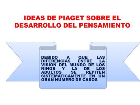 IDEAS DE PIAGET SOBRE EL DESARROLLO DEL PENSAMIENTO