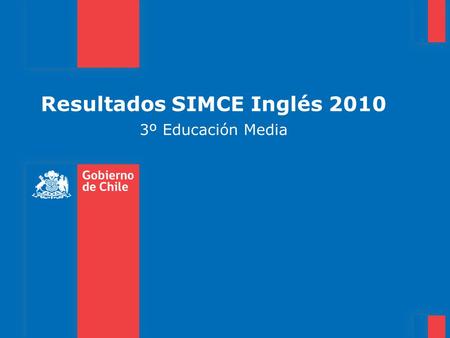 Resultados SIMCE Inglés 2010 3º Educación Media. Primera evaluación nacional de inglés en Latinoamérica Entre el 25 de octubre y el 5 de noviembre de.