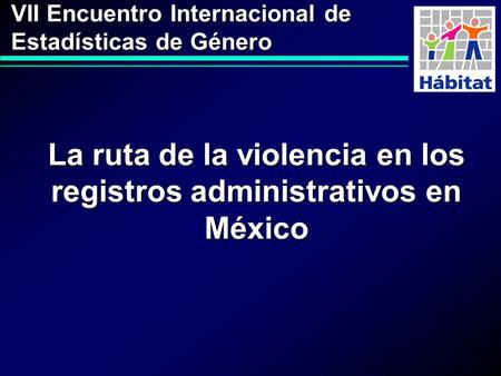 La ruta de la violencia en los registros administrativos en México VII Encuentro Internacional de Estadísticas de Género.