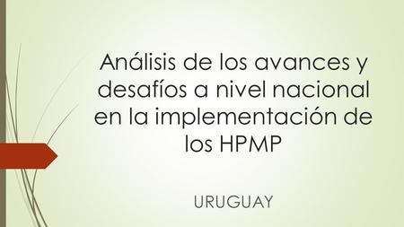 Análisis de los avances y desafíos a nivel nacional en la implementación de los HPMP URUGUAY.
