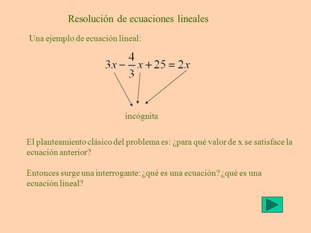 Resolución de ecuaciones lineales