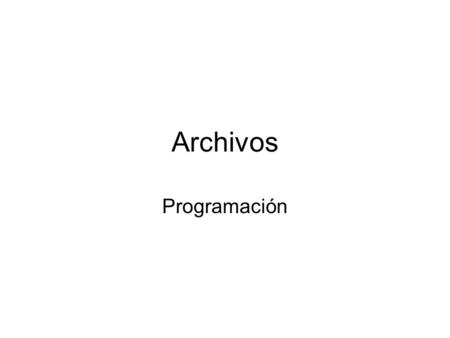 Archivos Programación.