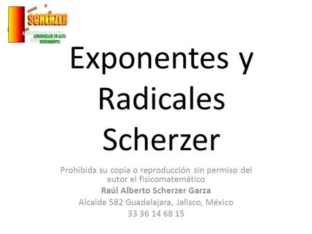 Exponentes y Radicales Scherzer