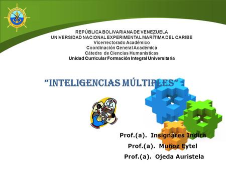 LOGO REPÚBLICA BOLIVARIANA DE VENEZUELA UNIVERSIDAD NACIONAL EXPERIMENTAL MARÍTIMA DEL CARIBE Vicerrectorado Académico Coordinación General Académica Unidad.