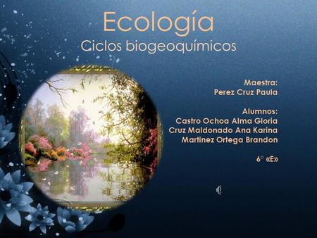 Ecología Ciclos biogeoquímicos