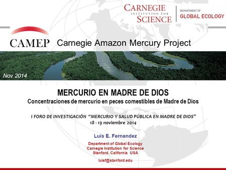 CAMEP Carnegie Amazon Mercury Project MERCURIO EN MADRE DE DIOS