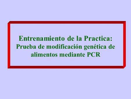 Principio de preparación de una PCR