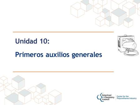 Unidad 10: Primeros auxilios generales. Disclaimer This material was produced under grant number SH-22308-11 from the Occupational Safety and Health Administration,