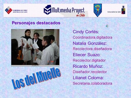Los del Muelle Personajes destacados Cindy Cortés: Natalia González: